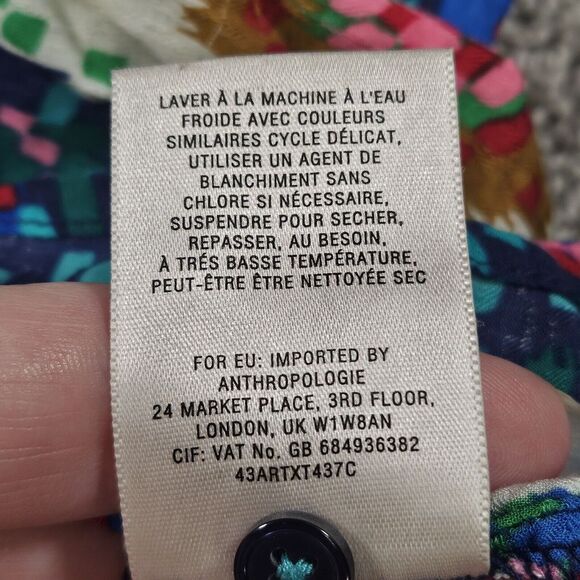 Anthropologie Maeve Blouse Womens Size 8 Topoxte Dropwaist Ikat Western Aztec‎ - Picture 5 of 10